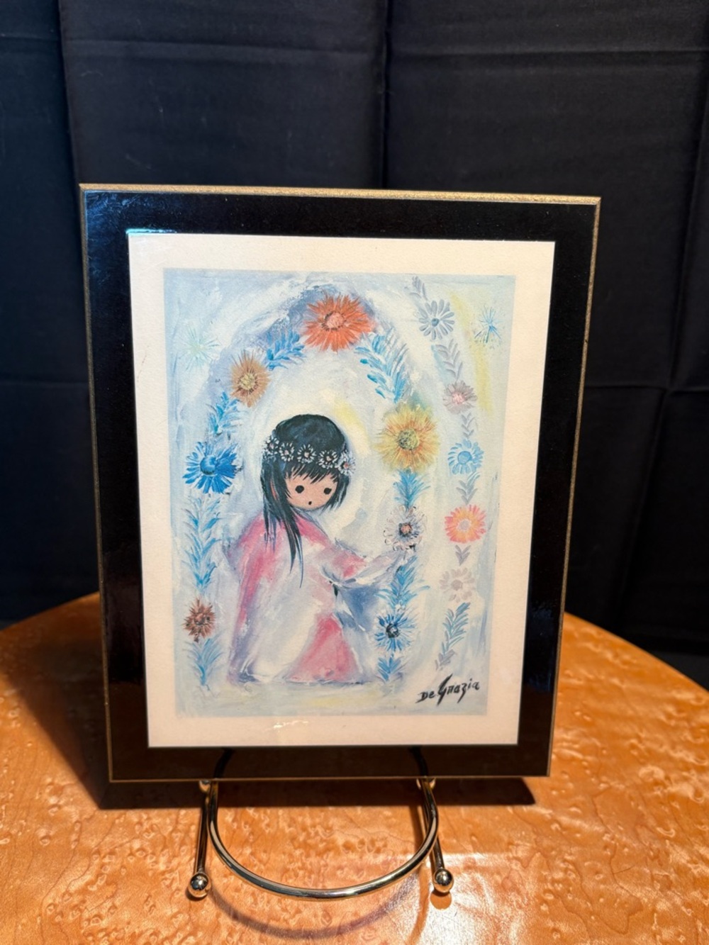 VTG Ted DeGrazia "The Floral Arch" Love Plaque - MCM Southwest Art 5x7